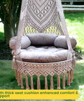 Ecofynd Premium Luxury Macrame Swing Hammock with Cushion