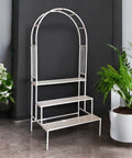 ecofynd 3 Tier White Arbow Metal Plant Stand