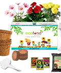 ecofynd 3 in 1 DIY Growkit for Marigold, Sunflower and Cosmos Mix