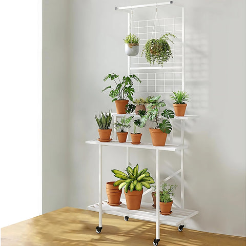 ecofynd Leon Plant Stands for Outdoor Balcony with Wheels