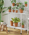 ecofynd Zuri Plant Stands for Outdoor Balcony with Wheels