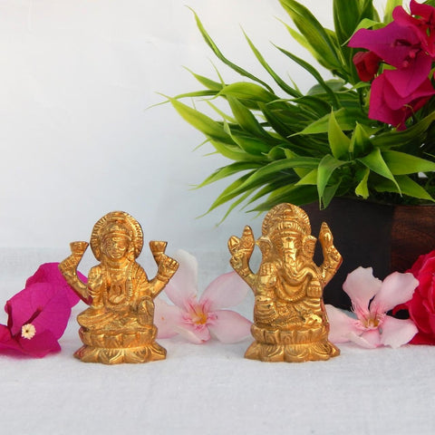 ecofynd Lord Ganesh Goddess Lakshmi Pair Idol