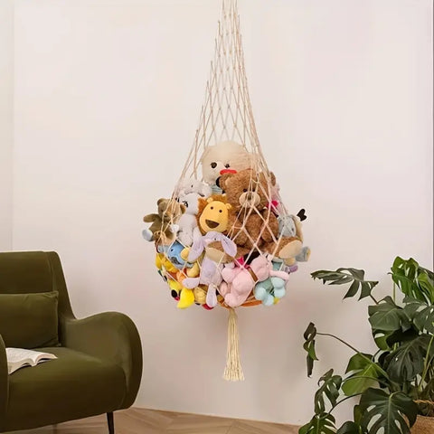 Macrame Stuffed Animal Toy Hammock