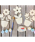 Ecofynd Unfinished Wooden Flower Cutouts Craft Kits