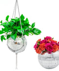 ecofynd Hanging Disco Ball Glass Planter