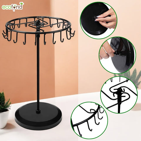 Ecofynd Metal Rotating Jewelry Organizer Stand