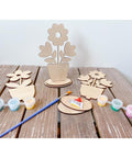 Ecofynd Unfinished Wooden Flower Cutouts Craft Kits