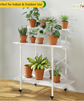 ecofynd Zuri Plant Stands for Outdoor Balcony with Wheels