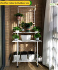 ecofynd Leon Plant Stands for Outdoor Balcony with Wheels