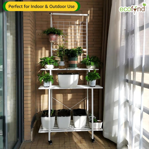 ecofynd Leon Plant Stands for Outdoor Balcony with Wheels