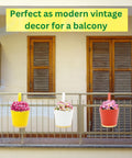 ecofynd Round Multicolor 7" Balcony Railing Planter