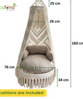 Ecofynd Premium Luxury Macrame Swing Hammock with Cushion