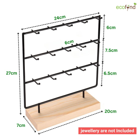 Ecofynd Metal 3 Layer Jewelry Organizer Stand