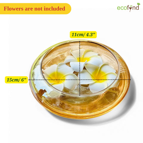 ecofynd Round Shape Glass Flower Vase