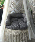 Ecofynd Premium Luxury Macrame Swing Hammock with Cushion