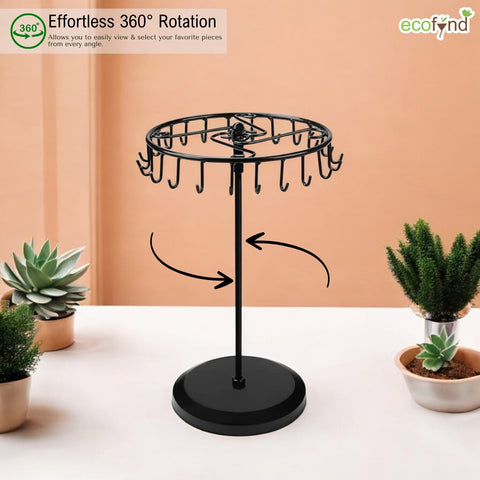 Ecofynd Metal Rotating Jewelry Organizer Stand