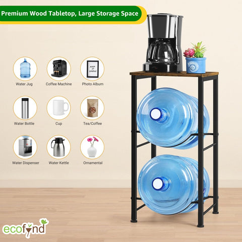 ecofynd 2 Tier Water Dispenser Stand with Top Shelf