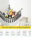 ecofynd Black Macrame Soft Toy Organizer | Toy Hammock