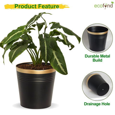 Black Bucket Metal Planter