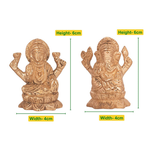 Lord Ganesh Goddess Lakshmi Pair Idol