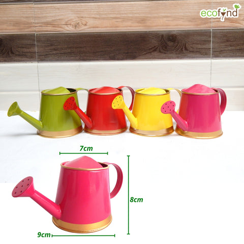 ecofynd 250 ml Pink Watering Can with Gold Border for Kids