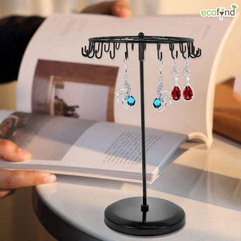 Ecofynd Metal Rotating Jewelry Organizer Stand