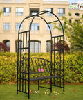 ecofynd Wide Garden Arch with Bench