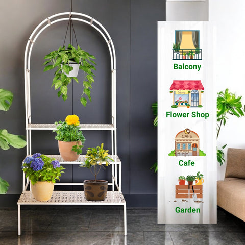 ecofynd 3 Tier White Arbow Metal Plant Stand