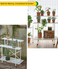 ecofynd Zuri Plant Stands for Outdoor Balcony with Wheels