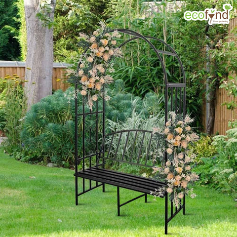 Wide Garden Arch with Bench