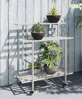 ecofynd Zuri Plant Stands for Outdoor Balcony with Wheels