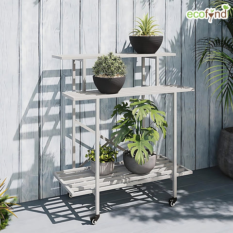 ecofynd Zuri Plant Stands for Outdoor Balcony with Wheels