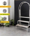 ecofynd 3 Tier White Arbow Metal Plant Stand