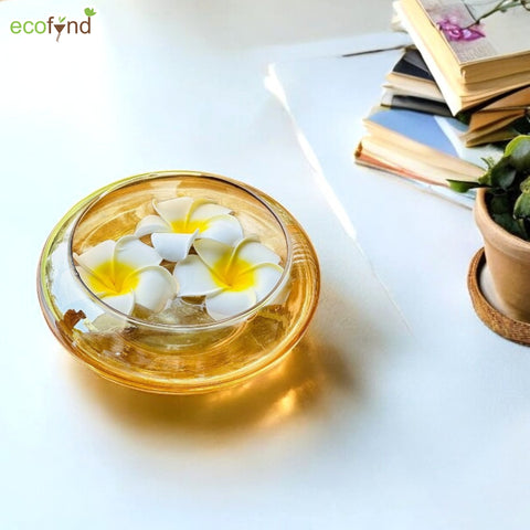 ecofynd Round Shape Glass Flower Vase