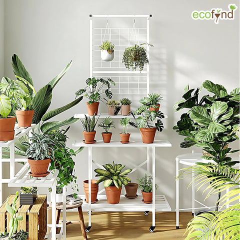 ecofynd Leon Plant Stands for Outdoor Balcony with Wheels