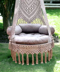 Ecofynd Premium Luxury Macrame Swing Hammock with Cushion