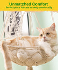 ecofynd Macrame Hanging Cat Hammock with Cat Bed