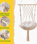 ecofynd Macrame Hanging Cat Hammock with Cat Bed