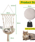 ecofynd Macrame Hanging Cat Hammock with Cat Bed