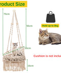 ecofynd Macrame Hanging Cat Hammock without Cat Bed