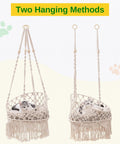 ecofynd Macrame Hanging Cat Hammock with Cat Bed