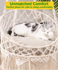 ecofynd Macrame Hanging Cat Hammock with Cat Bed