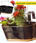 ecofynd Oval Black 12" Balcony Railing Planter