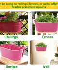 ecofynd Oval Pink 12" Balcony Railing Planter