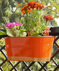 ecofynd Oval Orange 12" Balcony Railing Planter