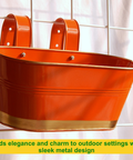 ecofynd Oval Orange 12" Balcony Railing Planter