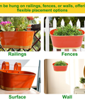 ecofynd Oval Orange 12" Balcony Railing Planter