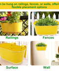 ecofynd Oval Yellow 12" Balcony Railing Planter