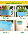 ecofynd Oval Blue 12" Balcony Railing Planter