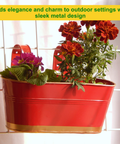 ecofynd Oval Red 12" Balcony Railing Planter